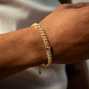 Bracelet Iced Cuban link Signature 5 mm Doré