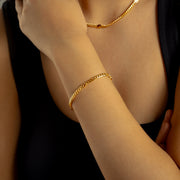 Bracelet Cuban link 4 mm Signature Doré