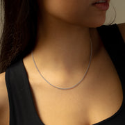 Chaîne Cuban link 2 mm argentée