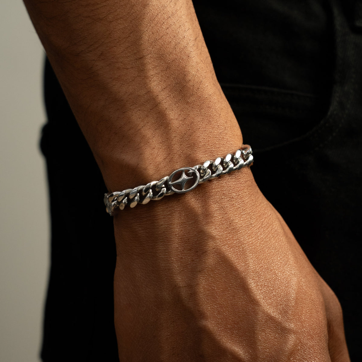 Bracelet Cuban link 8 mm Signature Argenté