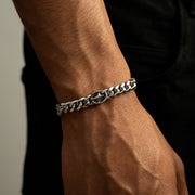 Bracelet Cuban link 8 mm Signature Argenté