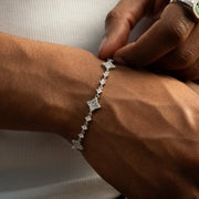 Bracelet Flower Tennis Argenté - Pierres blanches