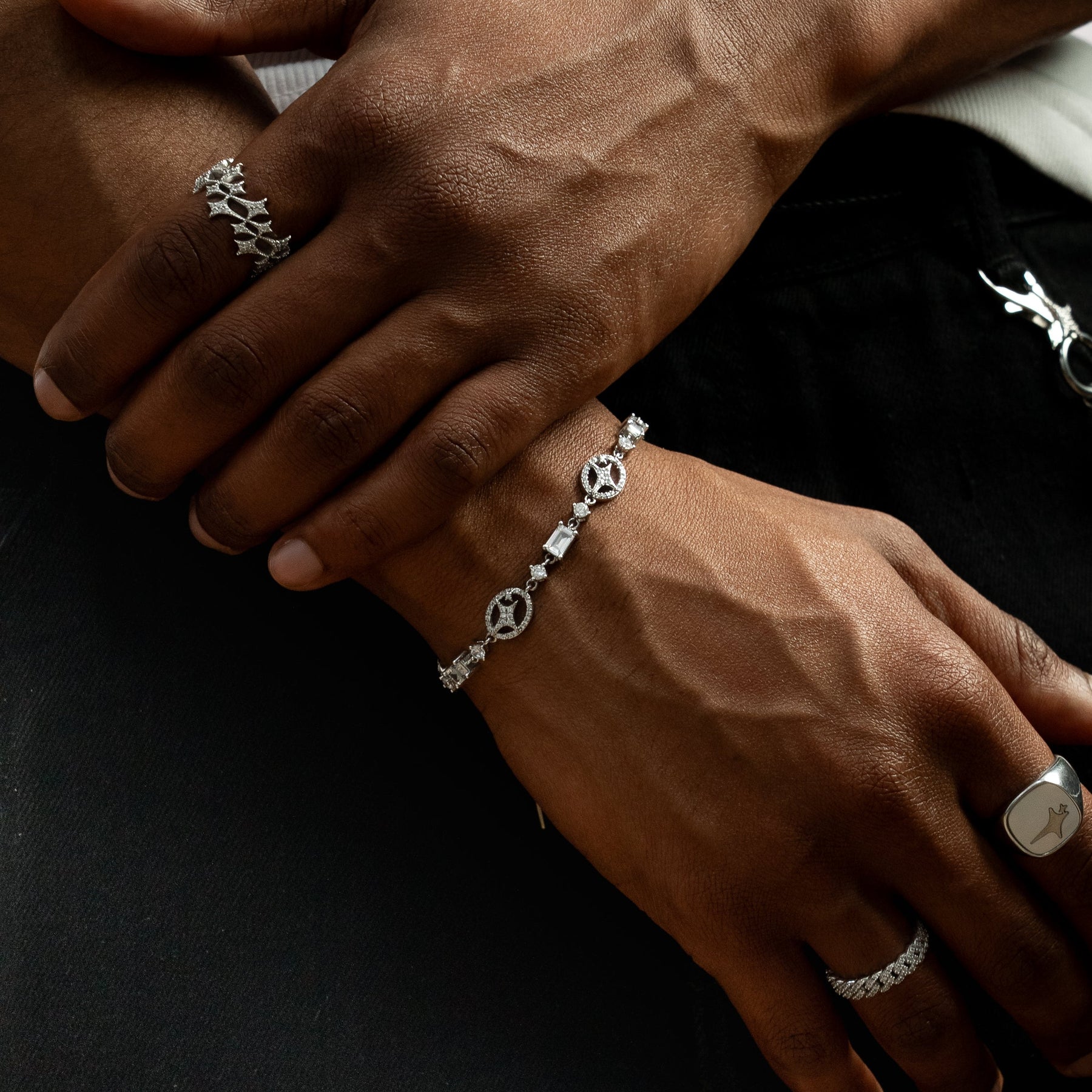 Bracelet Iced signature argenté