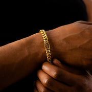 Bracelet Cuban link 8 mm Signature Doré