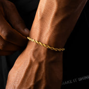 Bracelet Rope 4 mm doré