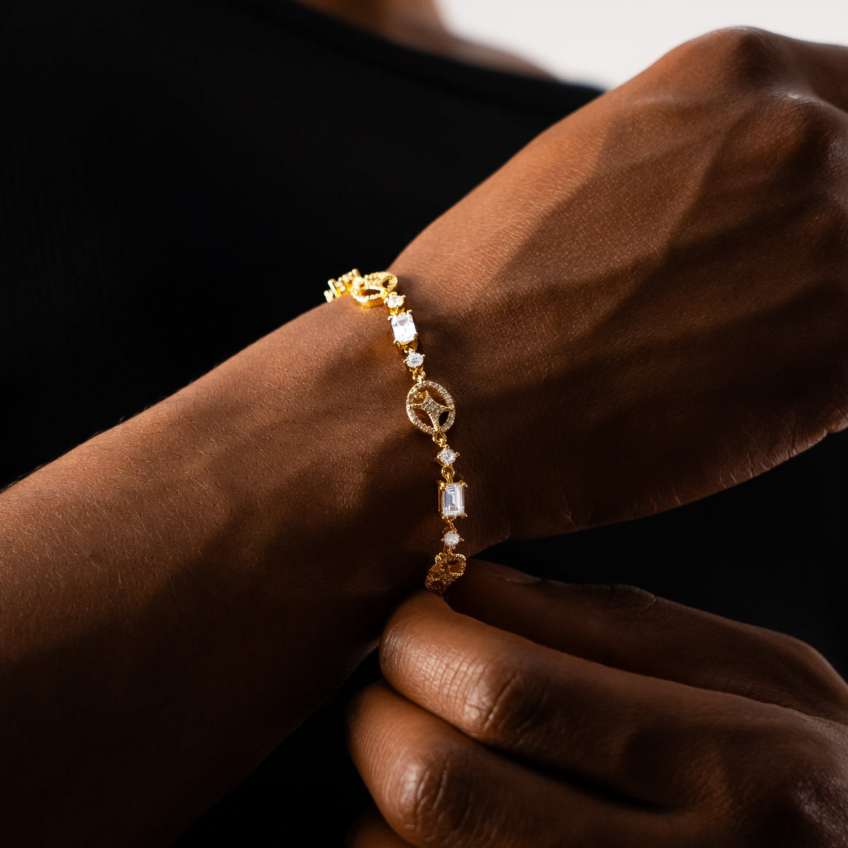 Bracelet Iced signature doré