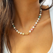 Chaîne Pearl Double Stars Dorée - Multicolore