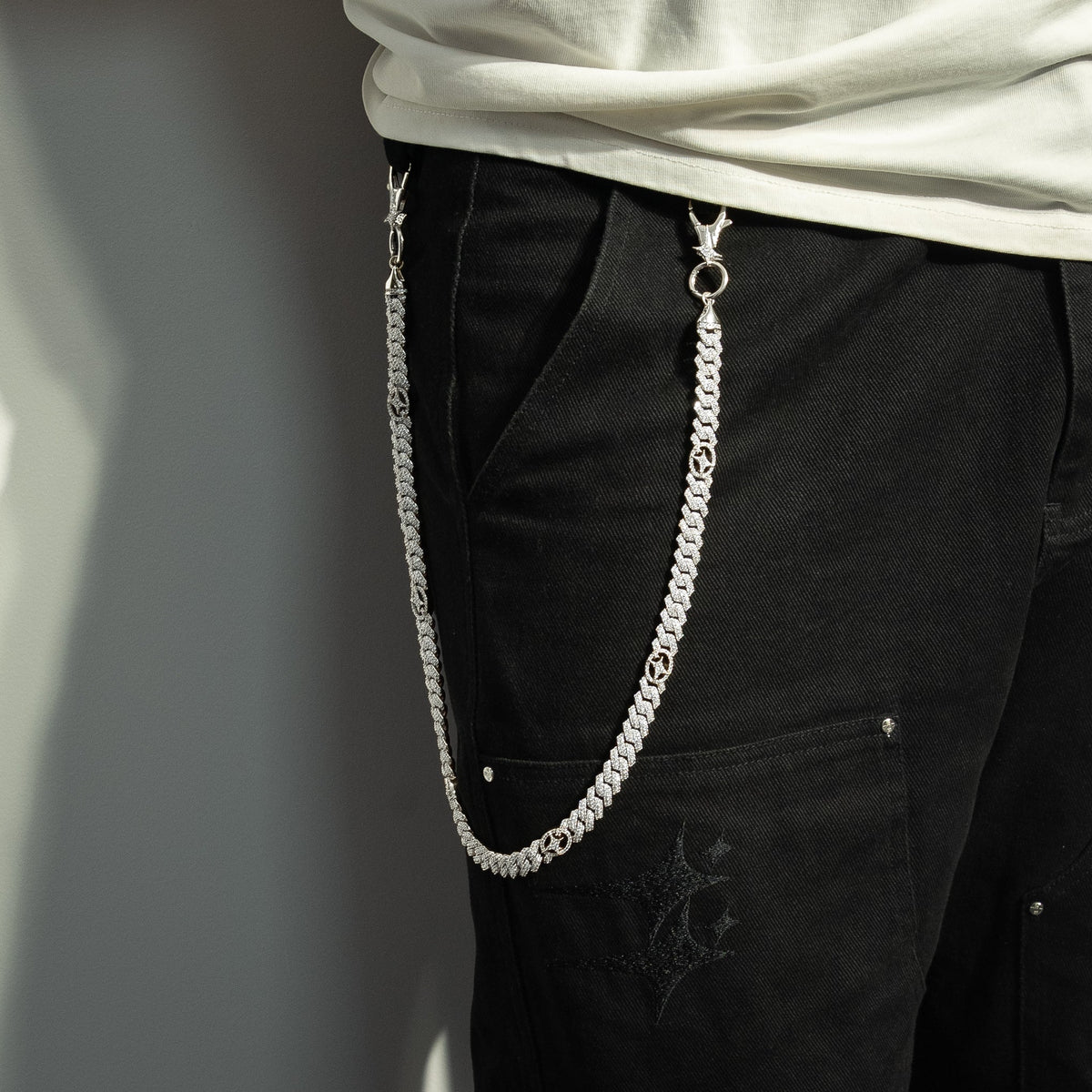 Wallet Chain Prong link Signature 10 mm Argentée
