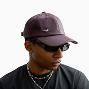 Leather Monogram cap - Bordeaux & Moissanite