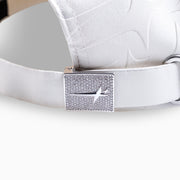 Leather Monogram cap - Blanc & Moissanite