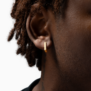 Iced square earrings dorées