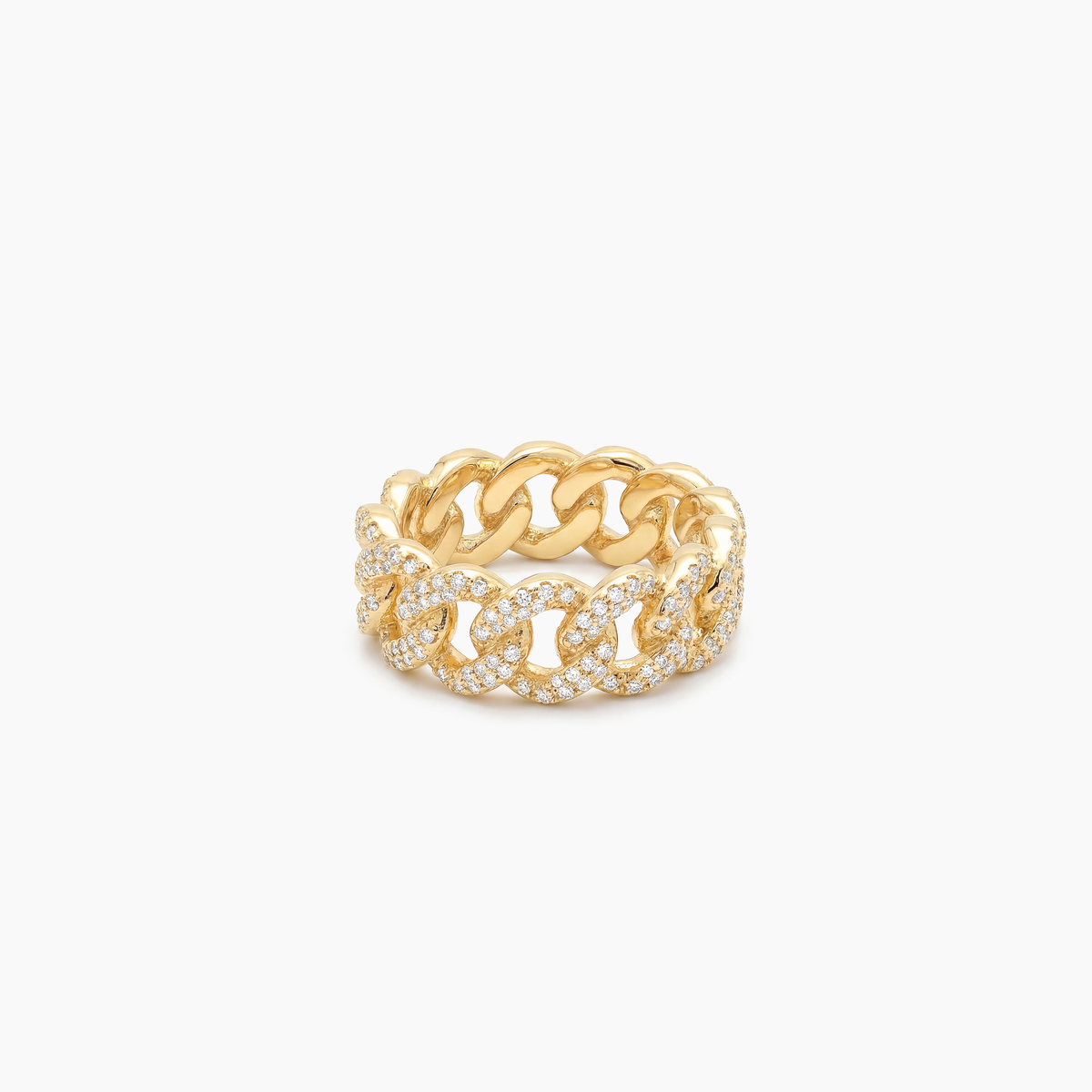 Iced Cuban link ring dorée