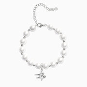 Bracelet Pearl Double Stars Argenté