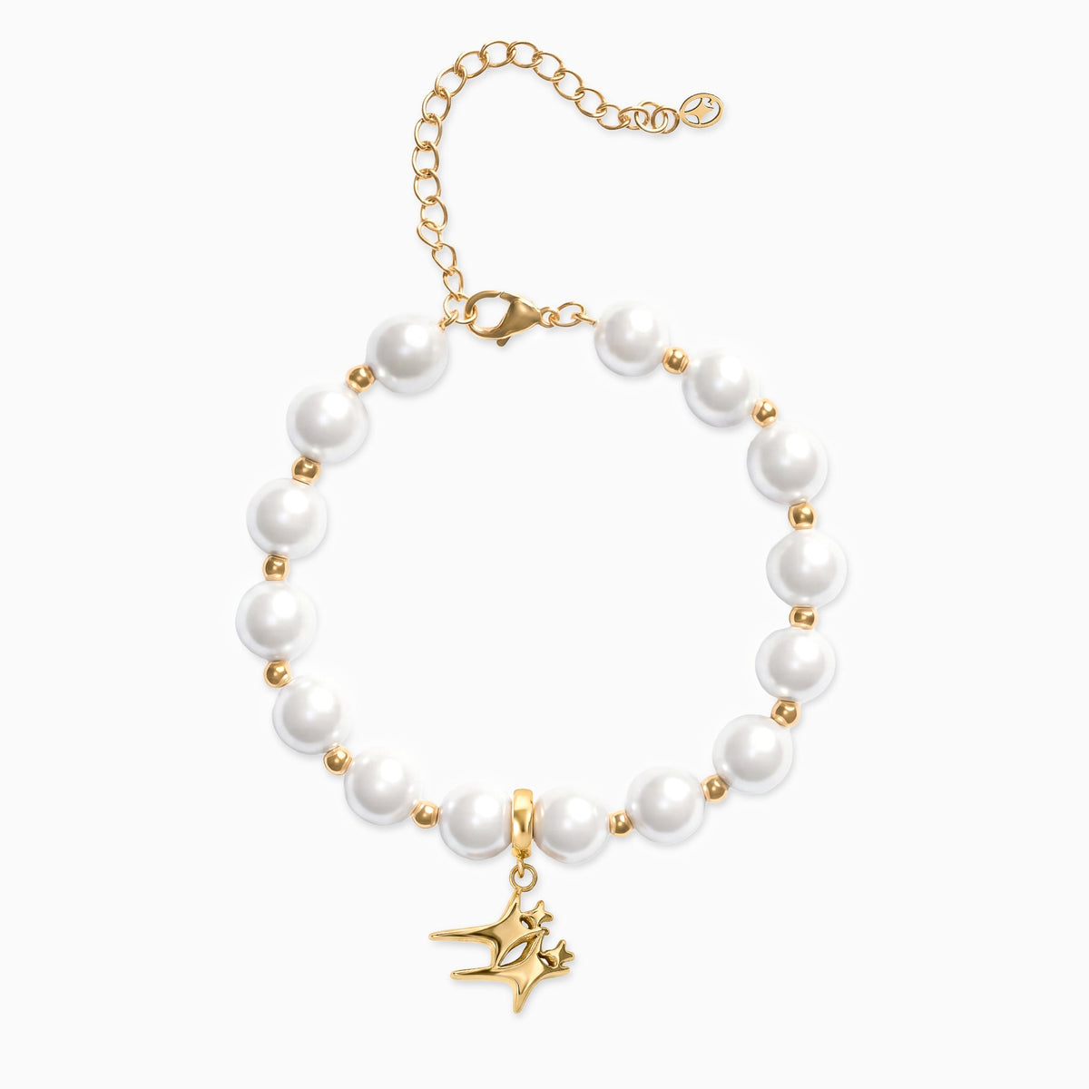 Bracelet Pearl Double Stars Doré