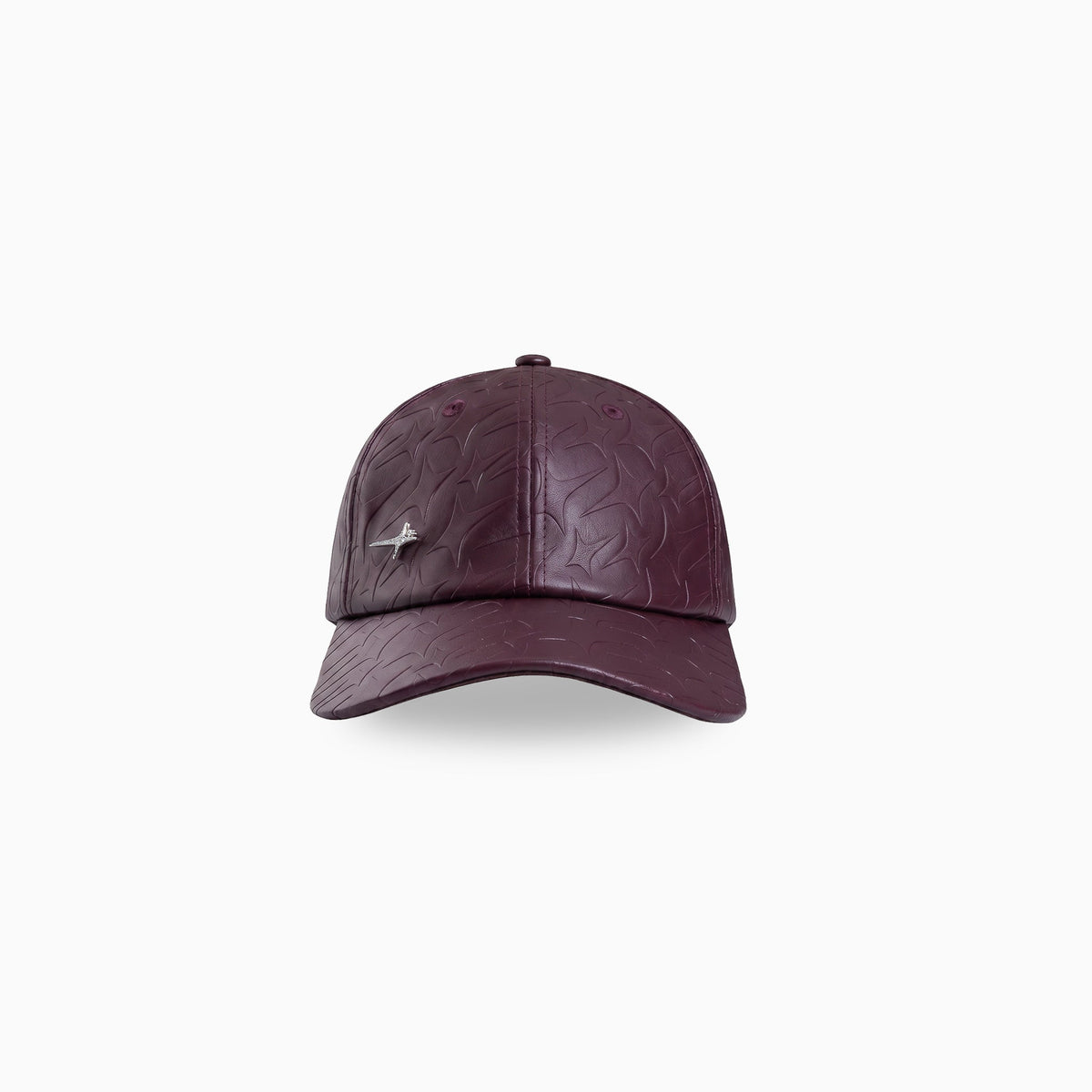 Leather Monogram Cap - Bordeaux