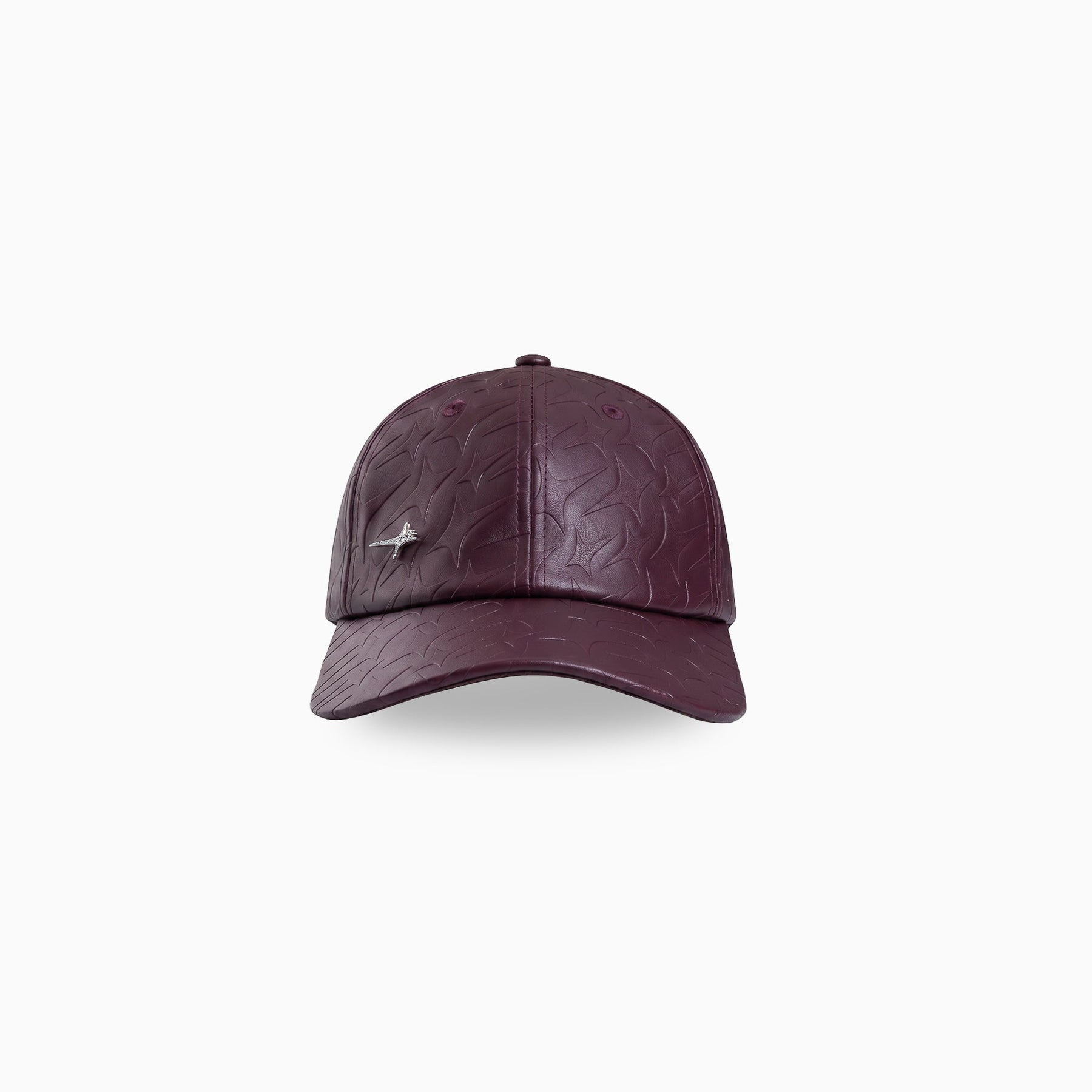 Leather Monogram Cap - Bordeaux