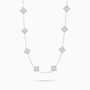 Chaîne Flower câble Argentée - Motif Rose