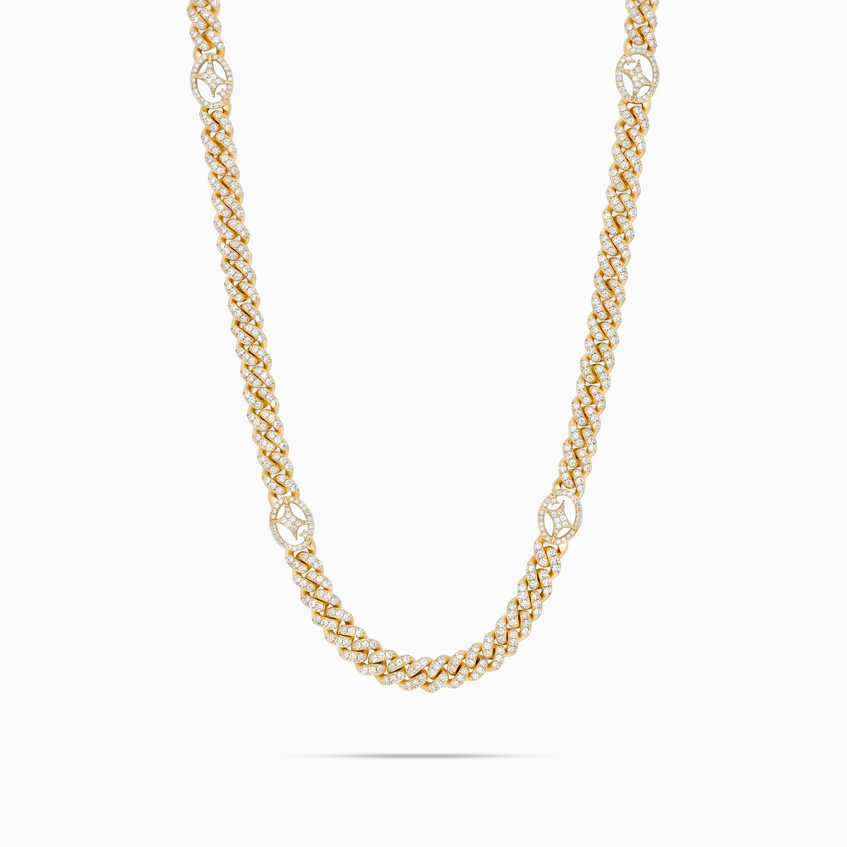 Chaîne Iced Cuban link Signature 5 mm Dorée