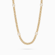 Chaîne Iced Cuban link Signature 5 mm Dorée