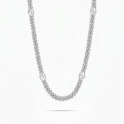 Chaîne Iced Cuban link Signature 5 mm Argentée