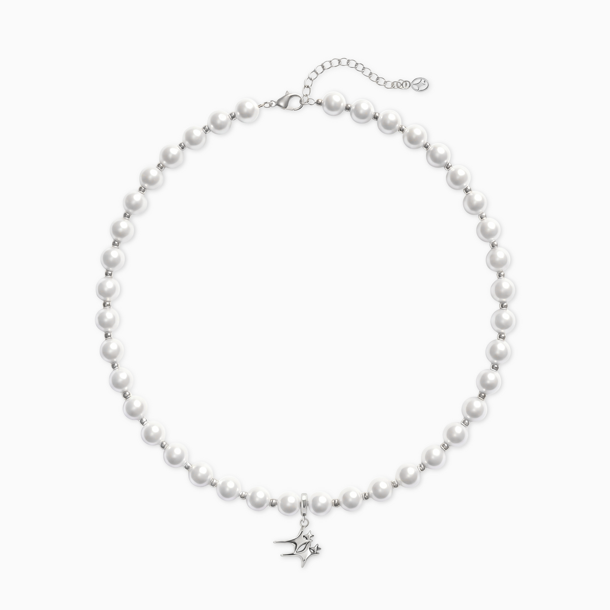 Chaîne Pearl Double Stars Argentée