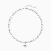 Chaîne Pearl Double Stars Argentée