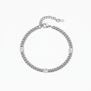Bracelet Cuban link 4 mm Signature Argenté