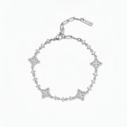 Bracelet Flower Tennis Argenté - Pierres blanches