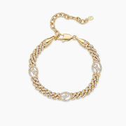 Bracelet Iced Cuban link Signature 5 mm Doré