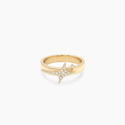 Iced signature ring dorée