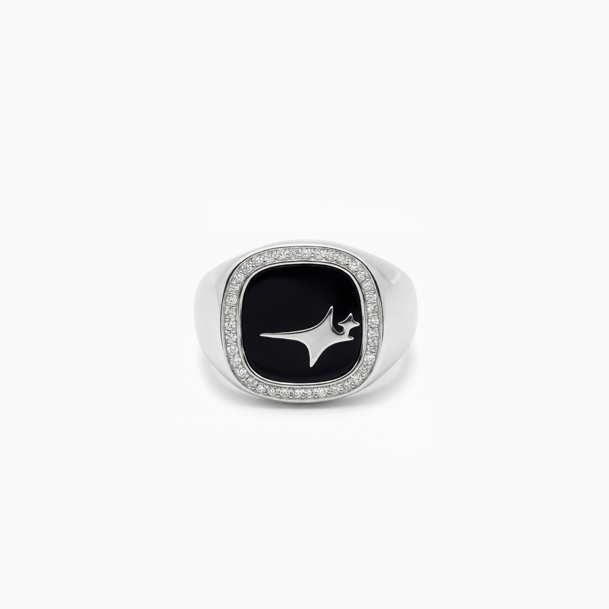 Iced Raw ring Argentée - Motif Noir