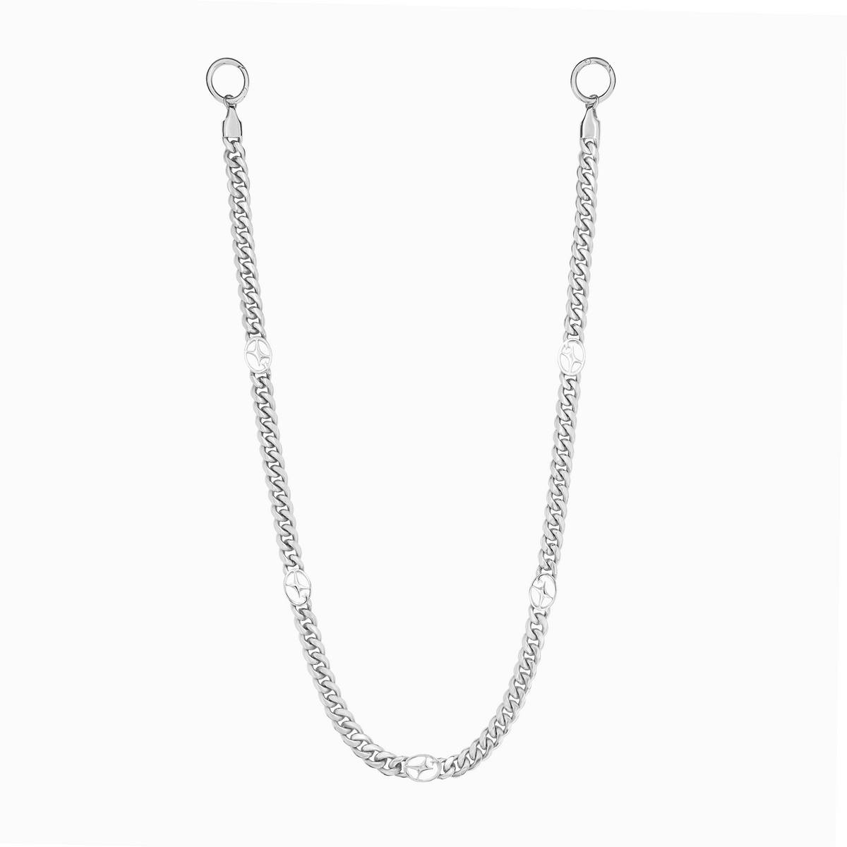 Wallet Chain Cuban link Signature 8 mm Argentée