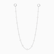Wallet Chain Flower Tennis Argentée - Motif Blanc