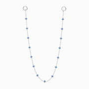 Wallet Chain Flower Tennis Argentée - Pierres Bleues