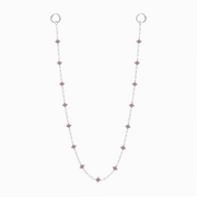 Wallet Chain Flower Tennis Argentée - Pierres Violettes