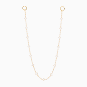 Wallet Chain Flower Tennis Dorée - Motif Blanc