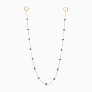 Wallet Chain Flower Tennis Dorée - Pierres Bleues