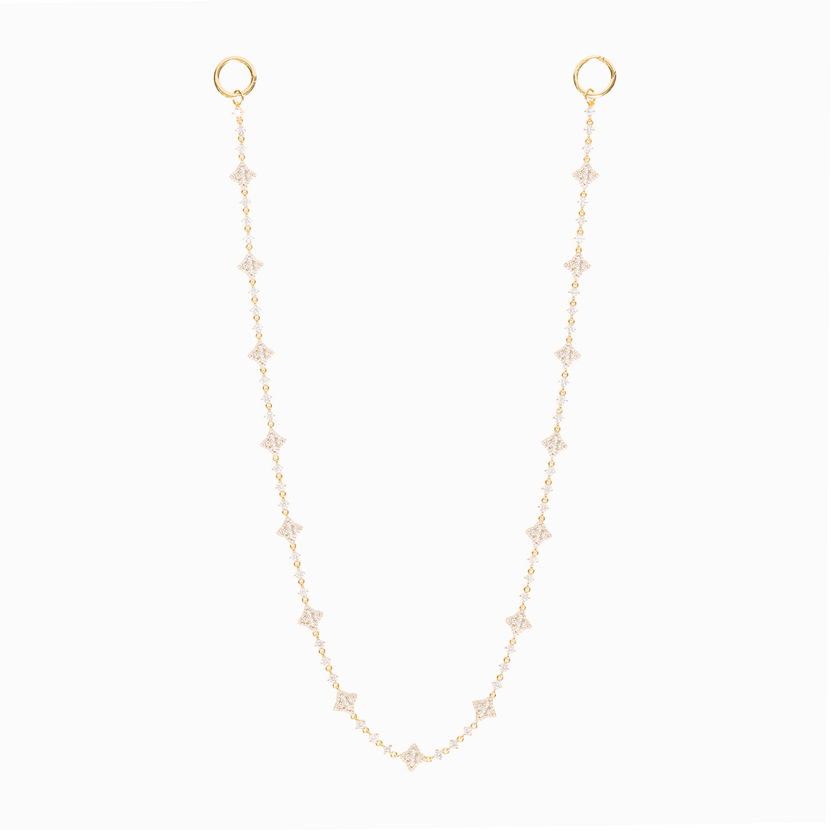Wallet Chain Flower Tennis Dorée - Pierres Blanches