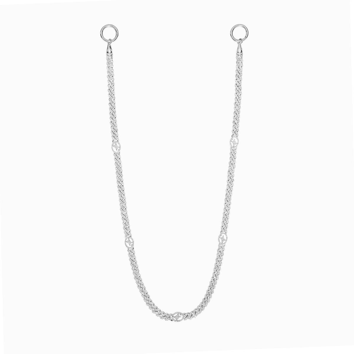 Wallet Chain Iced Cuban link Signature 5 mm Argentée
