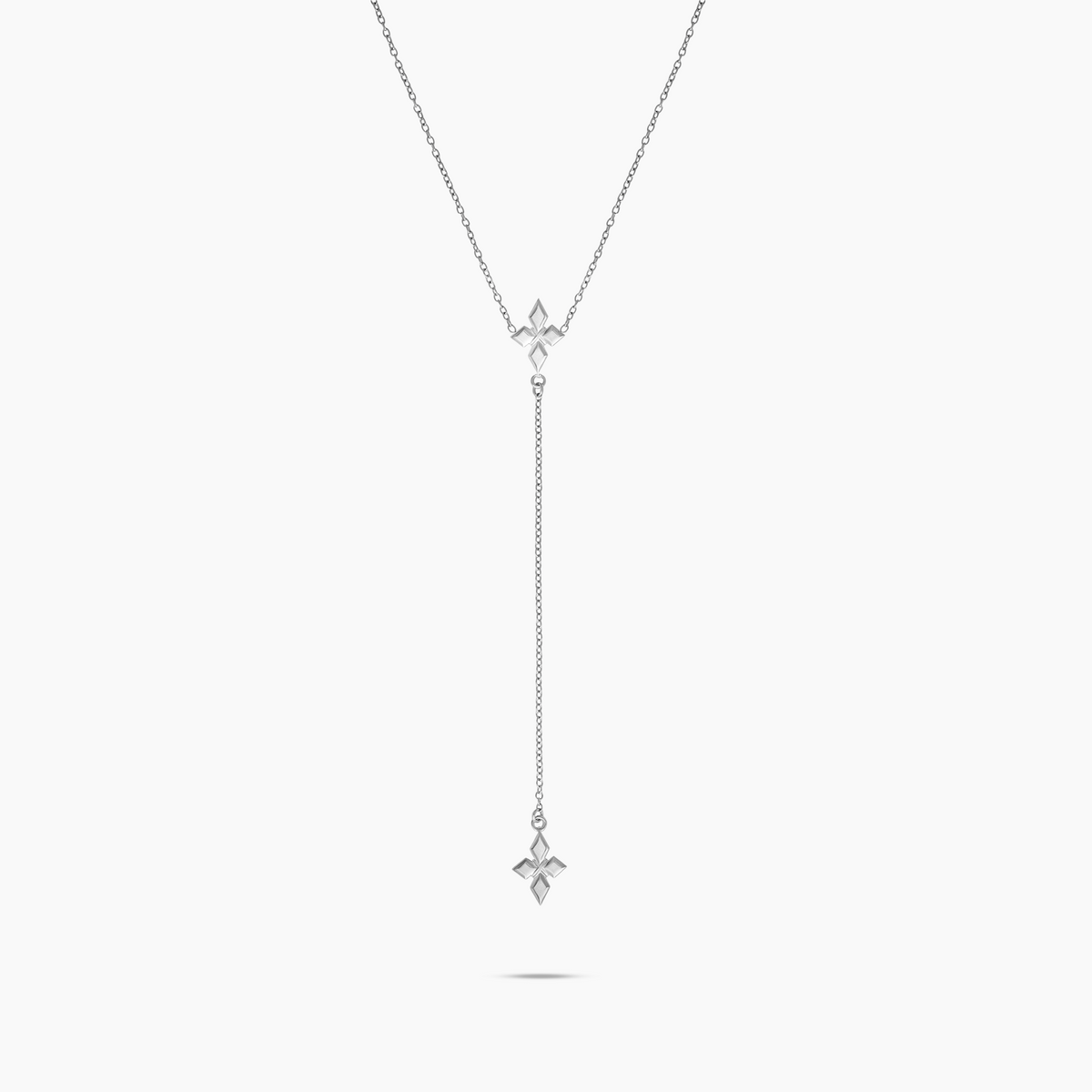 Chaîne Double Crossed Star - Argenté