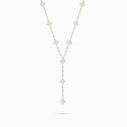 Lariat Flower Tennis Doré - Pierres Blanches
