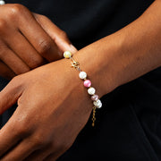 Bracelet Pearl Double Stars Doré - Multicolore