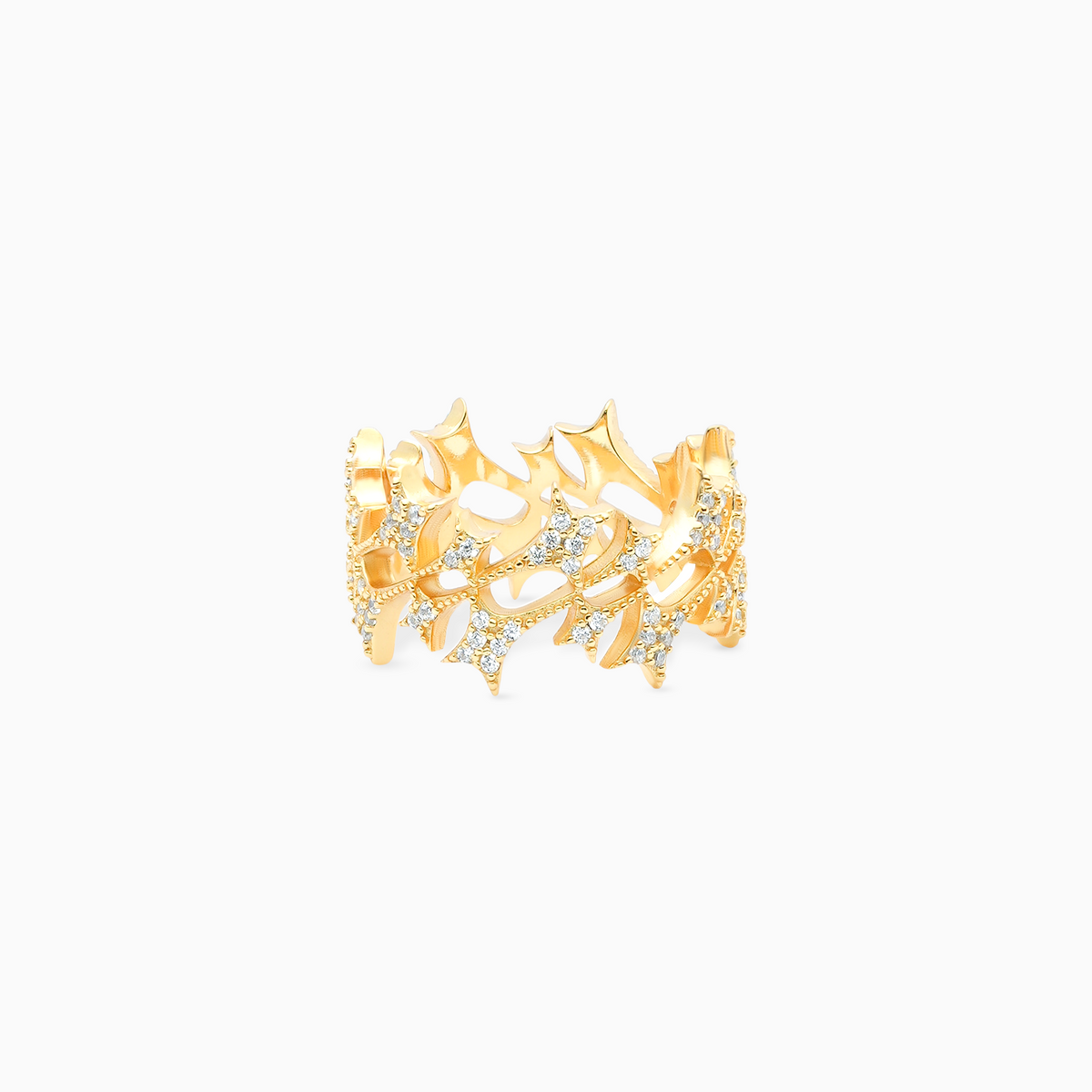 Iced Monogram Ring Doré