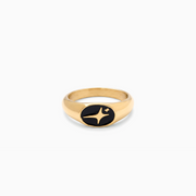 Signature Oval signet ring dorée