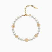 Bracelet perlé Monogramme Doré