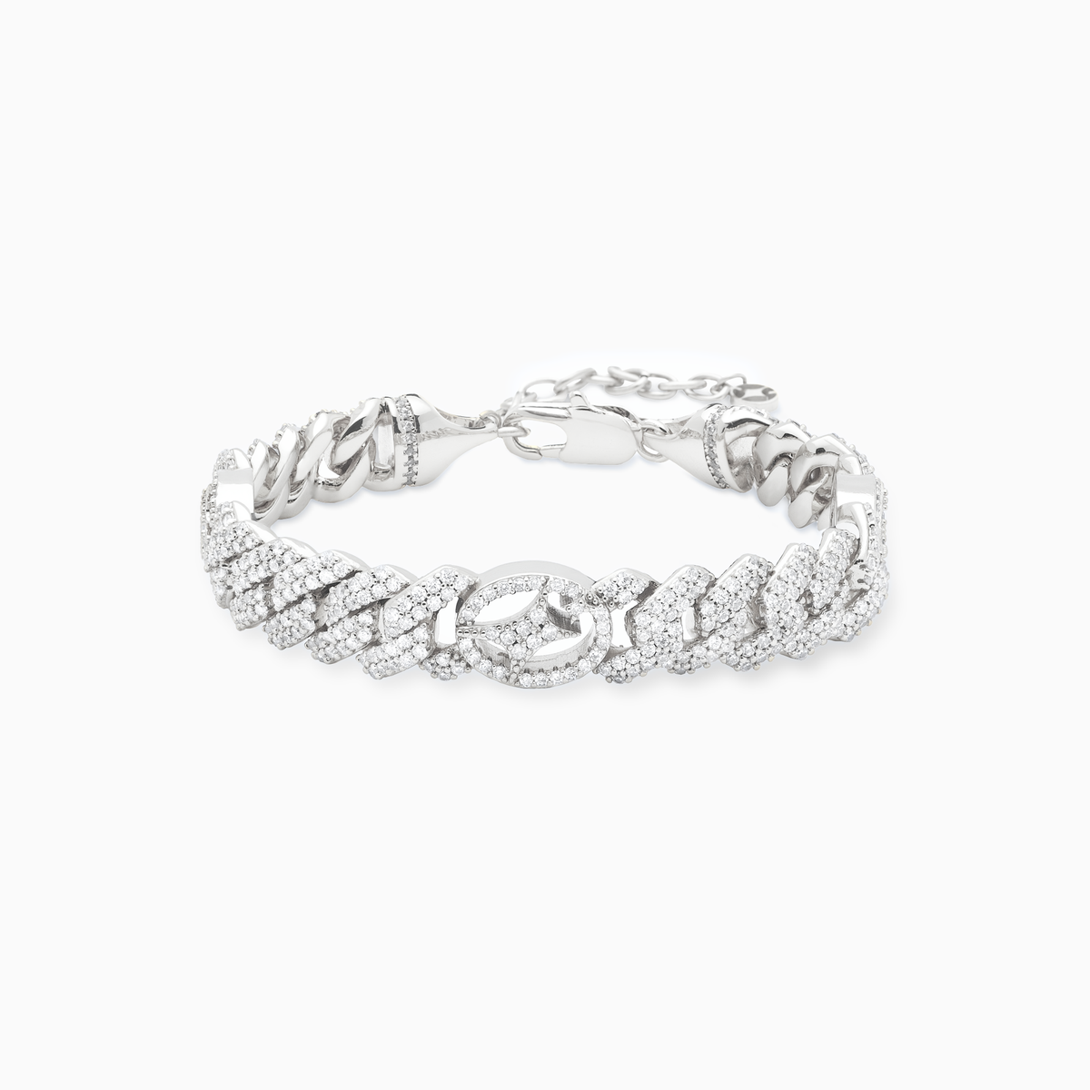 Bracelet Prong link Signature 10mm Argenté