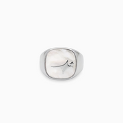 Raw Ring Argentée - Motif Blanc