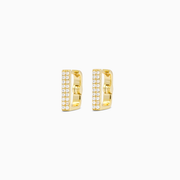 Iced square earrings dorées