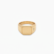 Square signet ring dorée