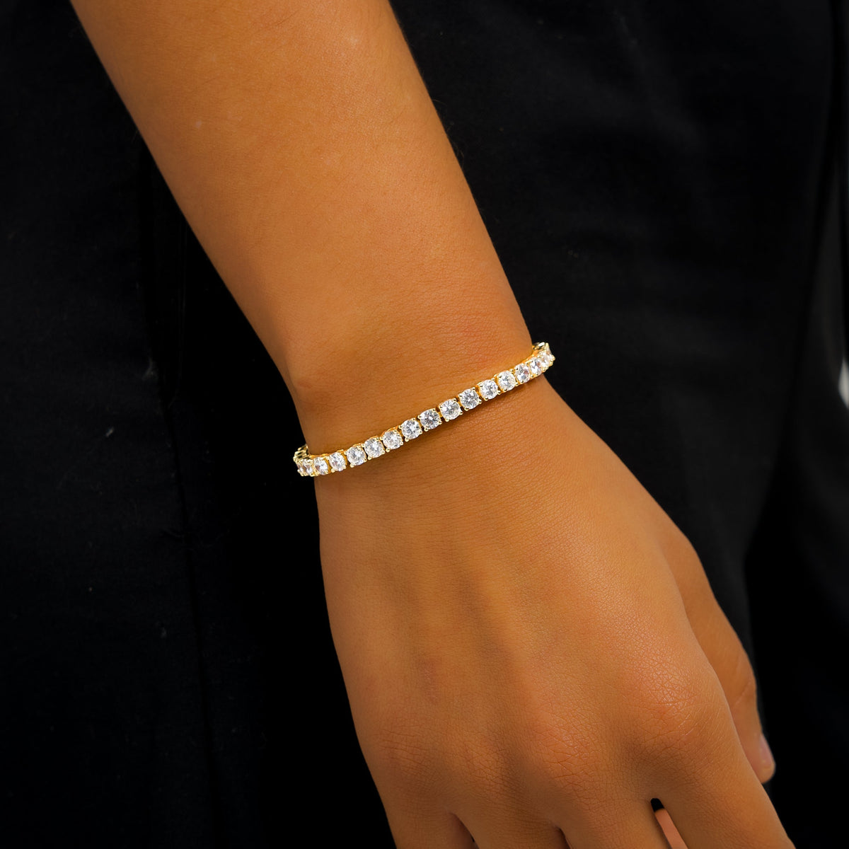 Bracelet Tennis 4 mm doré